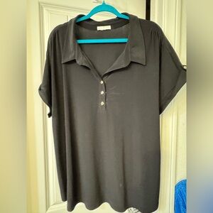 Classic Black Button Down Shirt for Women